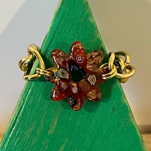 Glass Focal Chain Bracelet